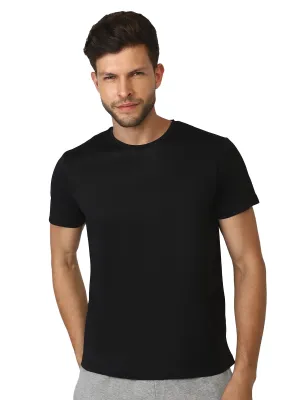 Budoc Round Neck Half Sleeve Solid Regular fit Polyester T-shirt for Men Comfortable Breathable Fabric Stretchable for Everyday Use Ideal for Yoga Training Gym Running or Performance