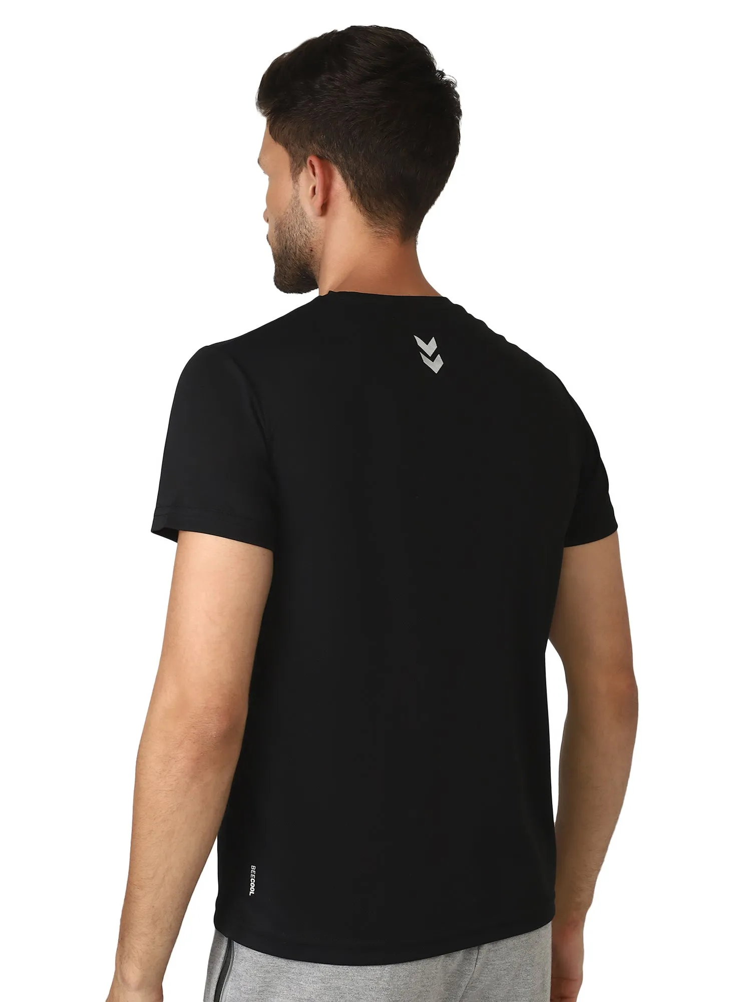Budoc Round Neck Half Sleeve Solid Regular fit Polyester T-shirt for Men Comfortable Breathable Fabric Stretchable for Everyday Use Ideal for Yoga Training Gym Running or Performance