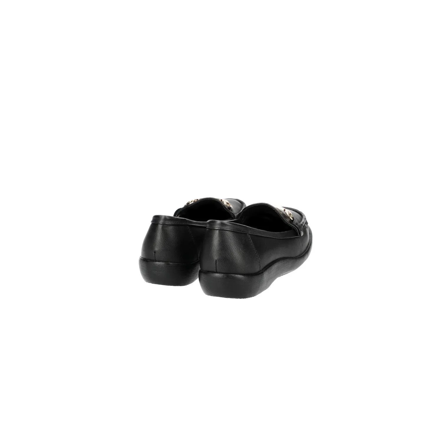 Cushion Walk Flexible Comfort Casual Loafers Leather Black Colour For Women