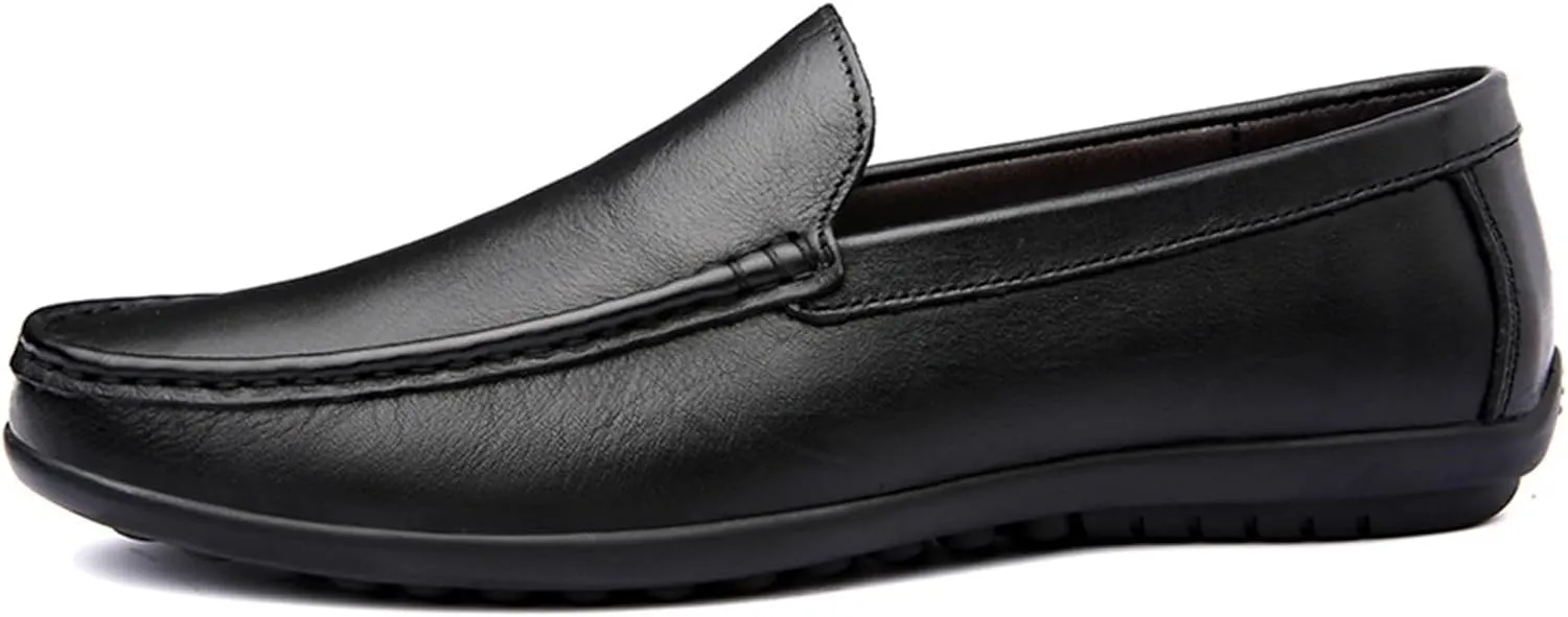 Dress Shoes for Men Men's Breathable Casual Leather Shoes Comfortable Flat Slip-On Footwear for Everyday Wear