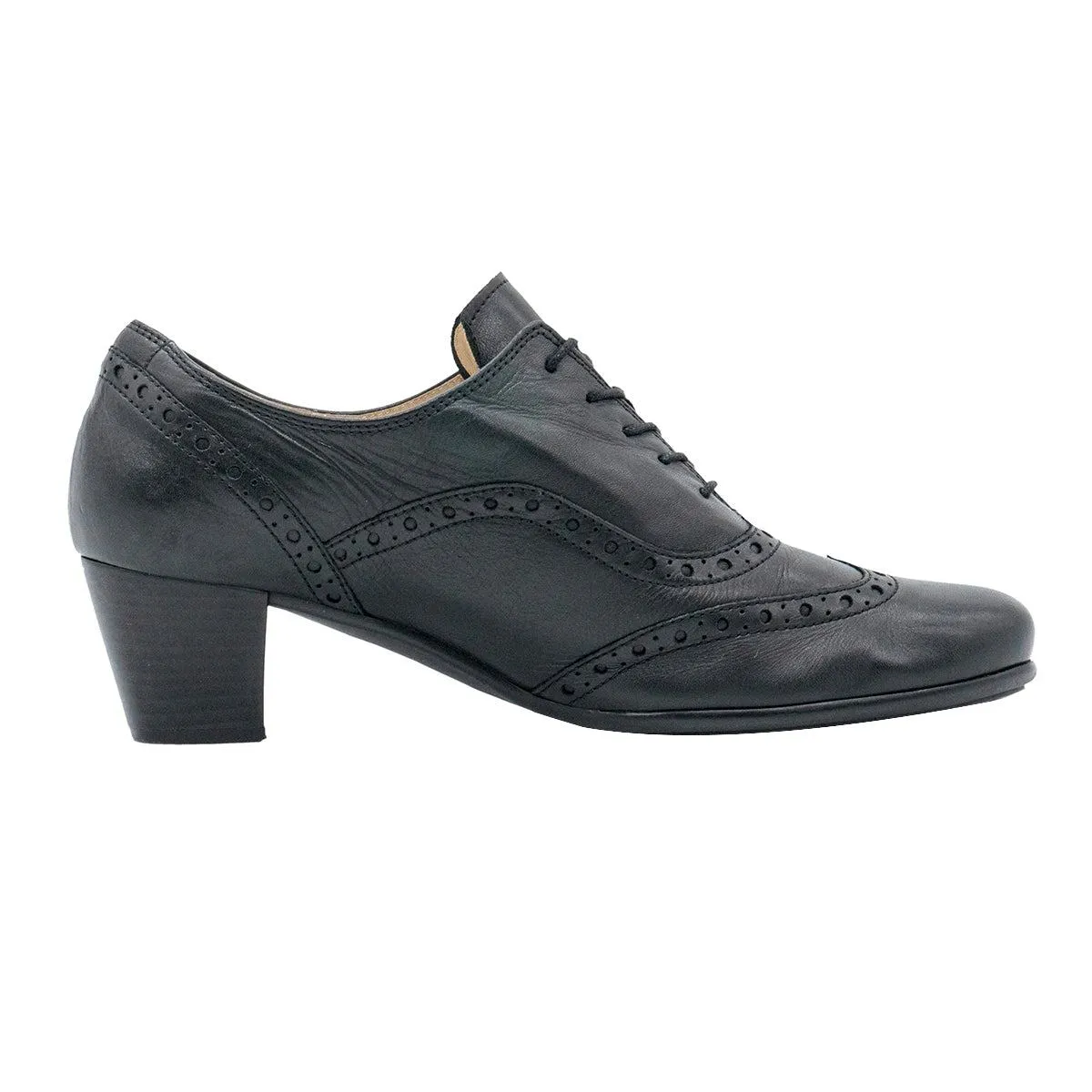 Gabor Brogues Court High-Heel Shoes Leather Black Colour For Women