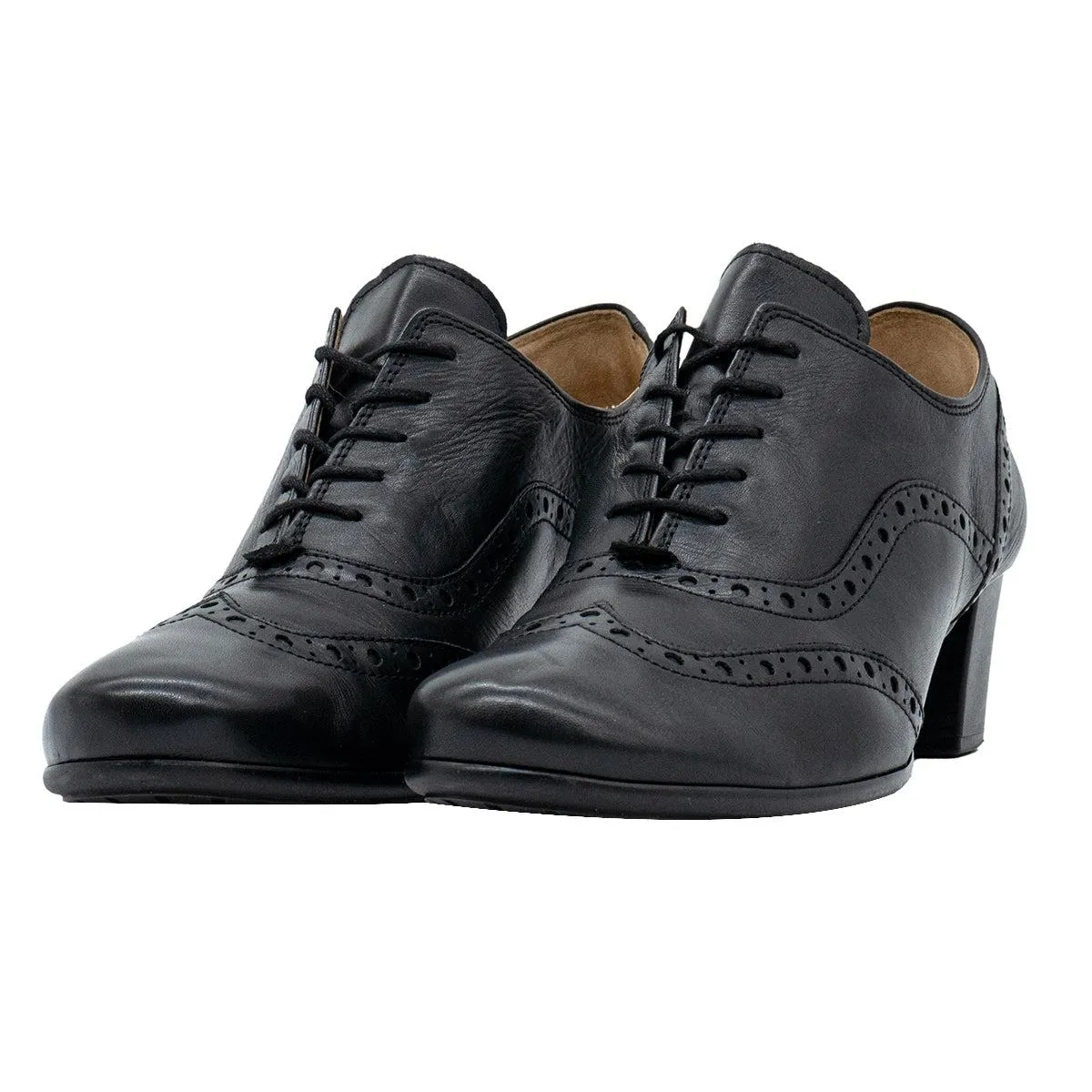 Gabor Brogues Court High-Heel Shoes Leather Black Colour For Women