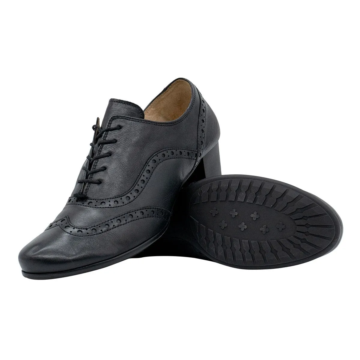 Gabor Brogues Court High-Heel Shoes Leather Black Colour For Women