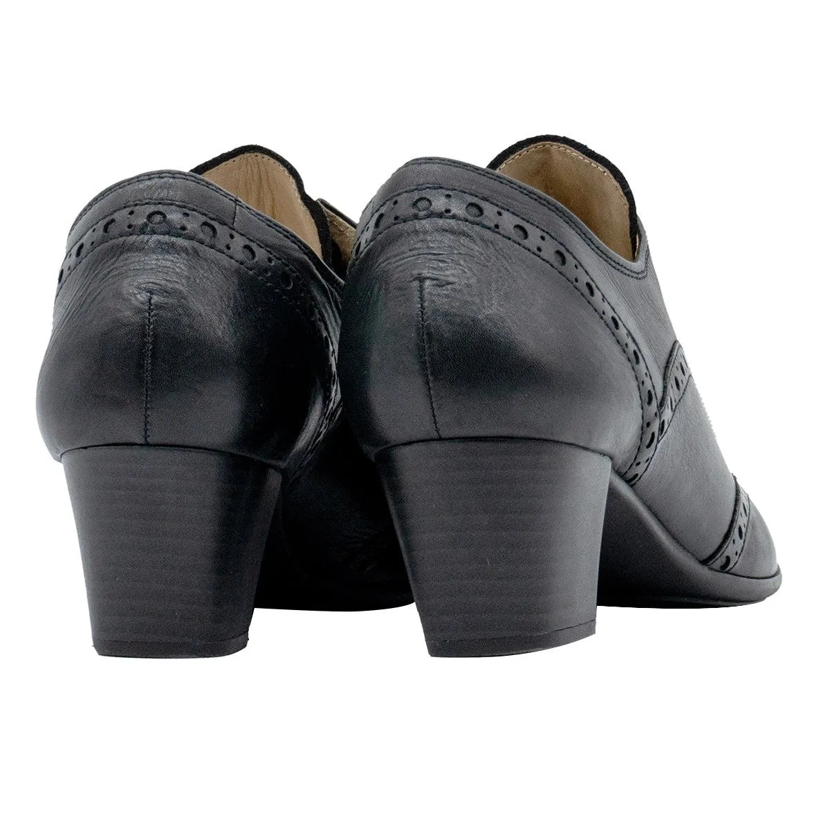 Gabor Brogues Court High-Heel Shoes Leather Black Colour For Women