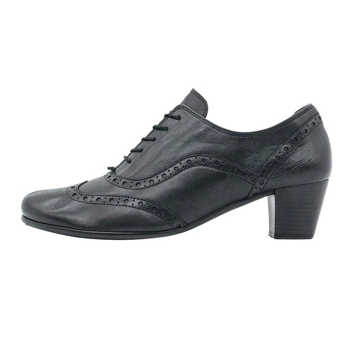 Gabor Brogues Court High-Heel Shoes Leather Black Colour For Women
