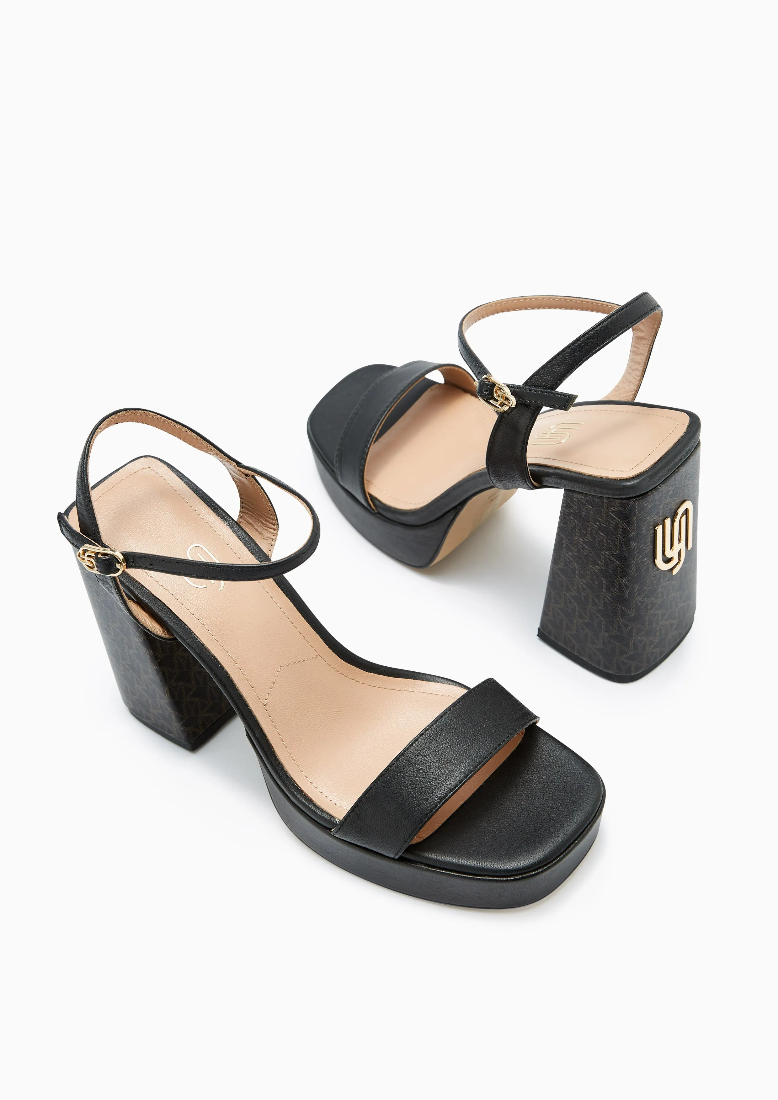 Leaf Infinite Platform Heels - Black