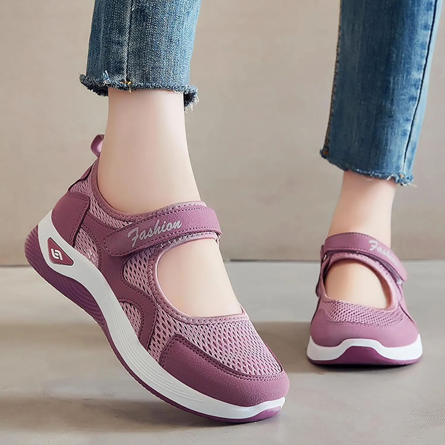 Mmoneyake Women's Comfortable Working Nurse Shoes Diabetic Non Slip Work Shoes Adjustable Barefoot Casual Sneakers Breathable Walking Buffer Fitness Casual Nursing Orthotic Lightweight Shoe