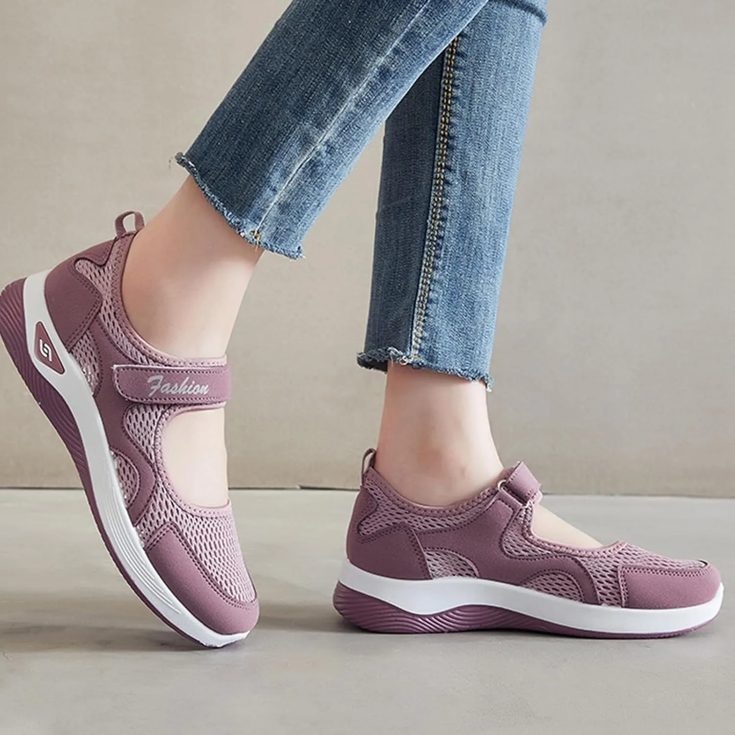 Mmoneyake Women's Comfortable Working Nurse Shoes Diabetic Non Slip Work Shoes Adjustable Barefoot Casual Sneakers Breathable Walking Buffer Fitness Casual Nursing Orthotic Lightweight Shoe