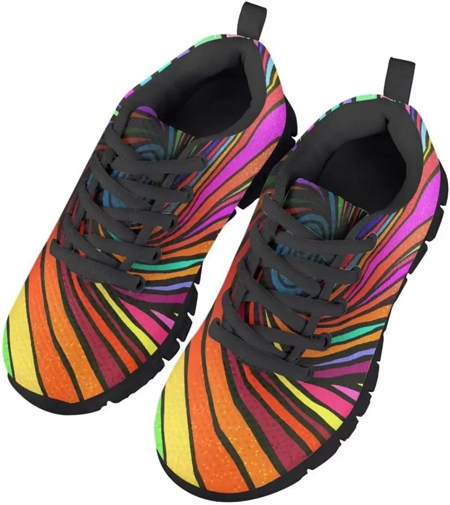 Pinupub 2023 Novelty Sports Shoes for Boys Girls Colorful Print Breathable Soft Lace-up Sneakers