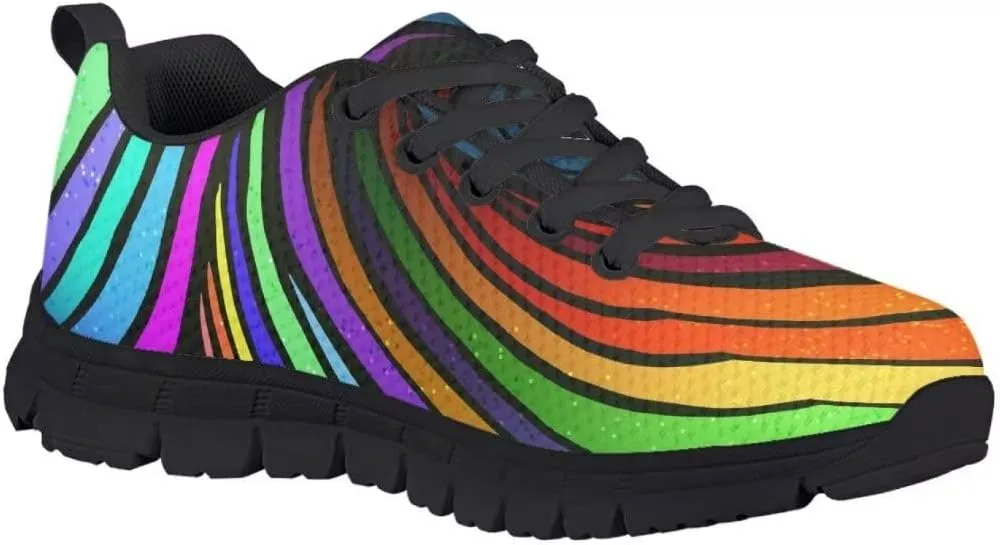 Pinupub 2023 Novelty Sports Shoes for Boys Girls Colorful Print Breathable Soft Lace-up Sneakers