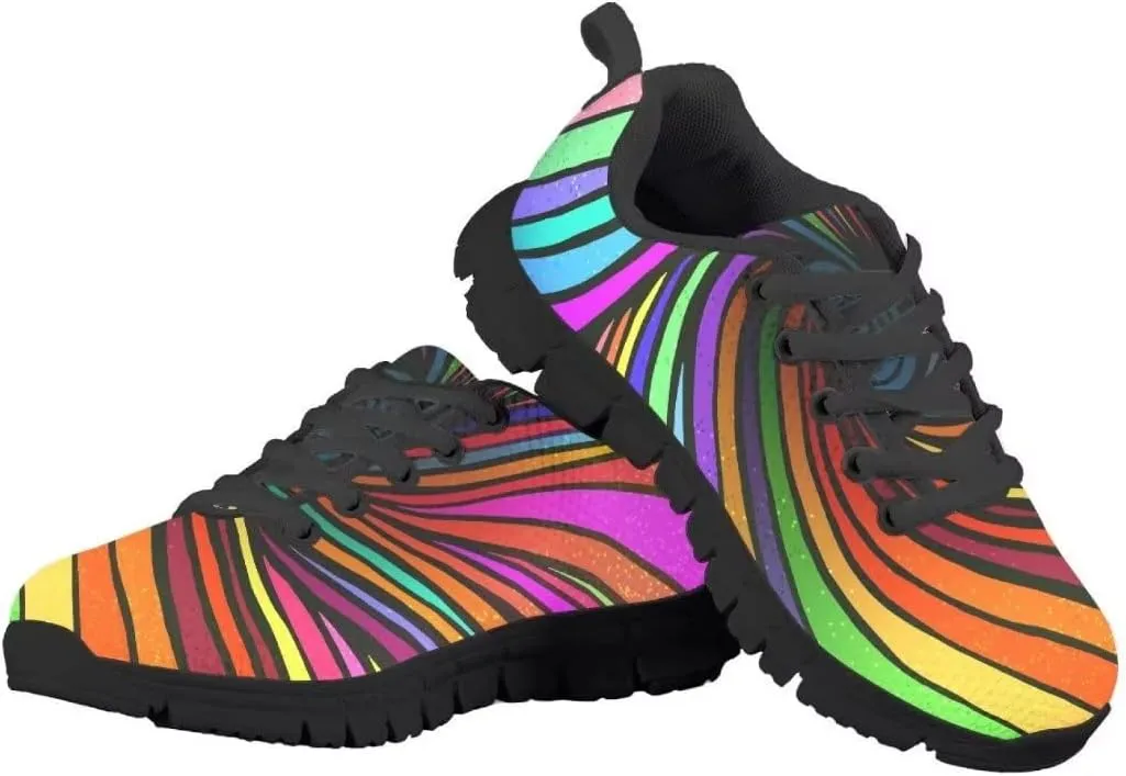 Pinupub 2023 Novelty Sports Shoes for Boys Girls Colorful Print Breathable Soft Lace-up Sneakers