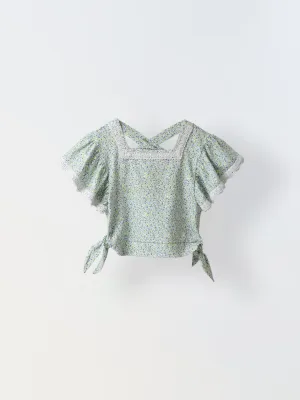 Printed Lace Top