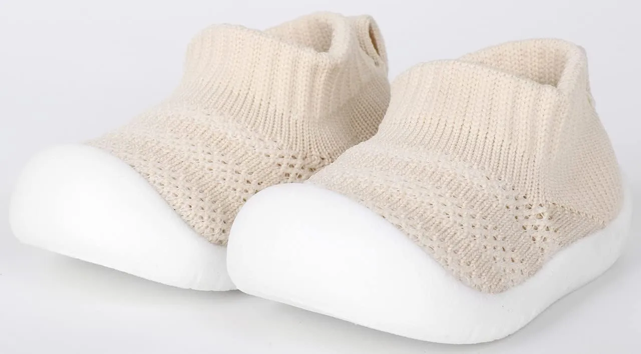 QIETION Baby First-Walking Shoes Trainers Toddler Infant Boys Girls Soft Sole Non Slip Cotton Canvas Mesh Breathable Lightweight TPR Material Slip-on Sneakers Outdoor