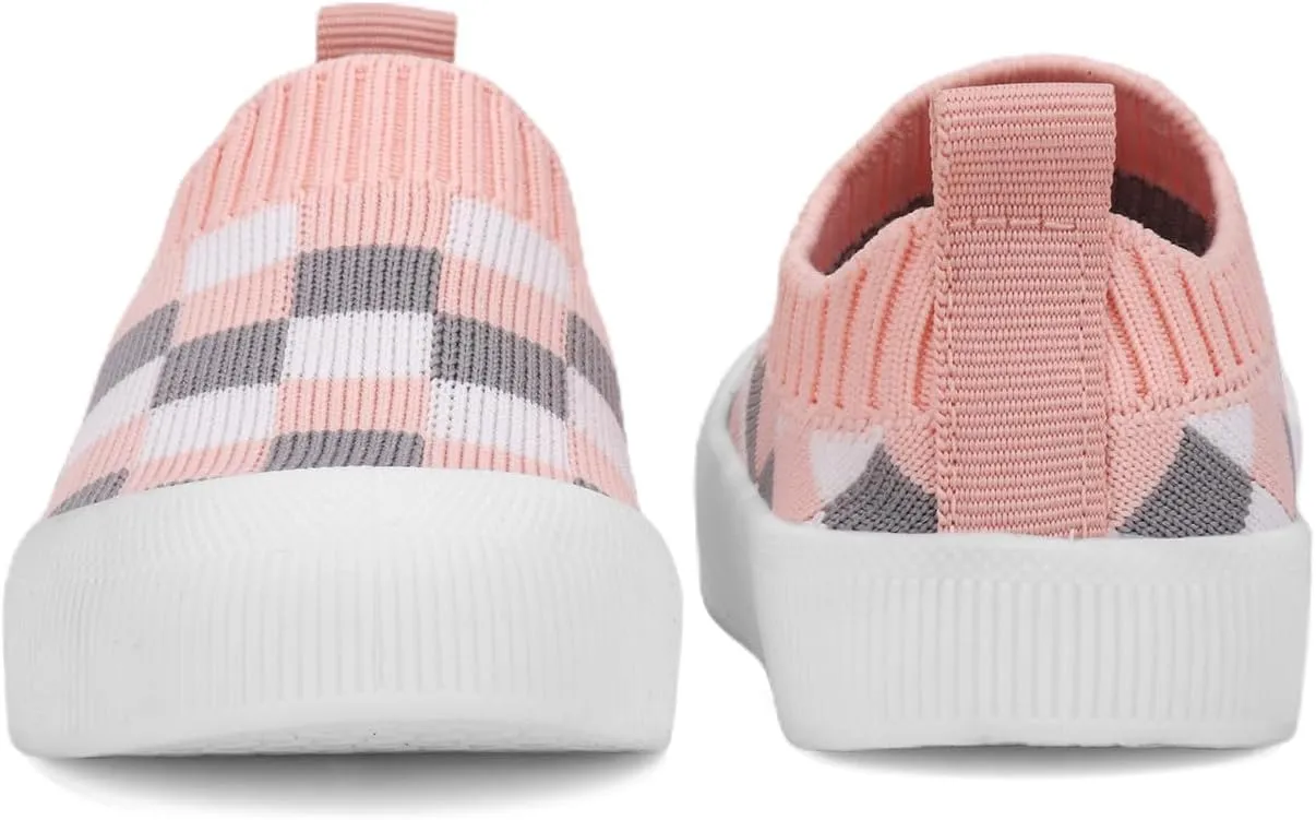QIETION Baby First-Walking Shoes Trainers Toddler Infant Boys Girls Soft Sole Non Slip Cotton Canvas Mesh Breathable Lightweight TPR Material Slip-on Sneakers Outdoor