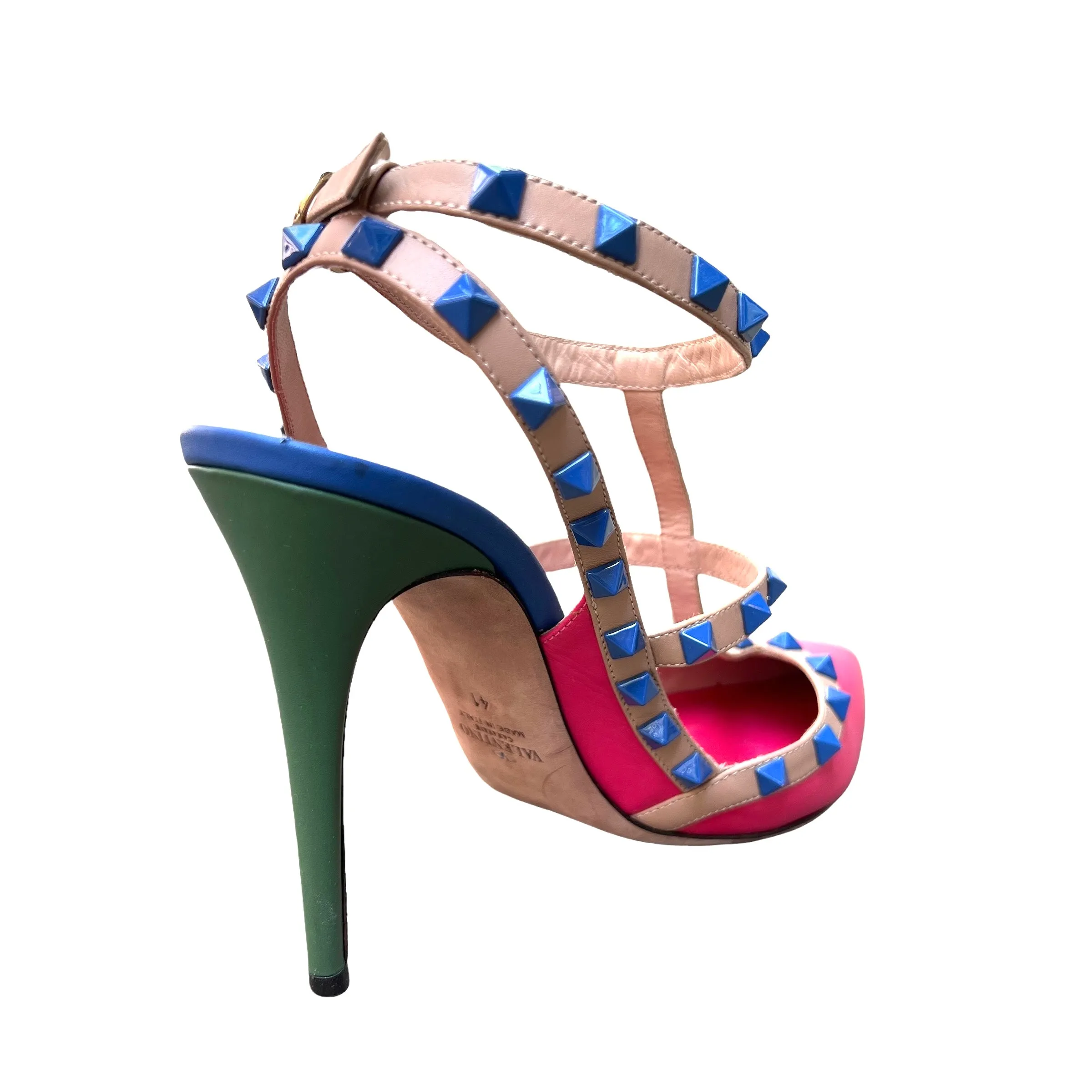 Tricolor Rockstud High Heels - 11