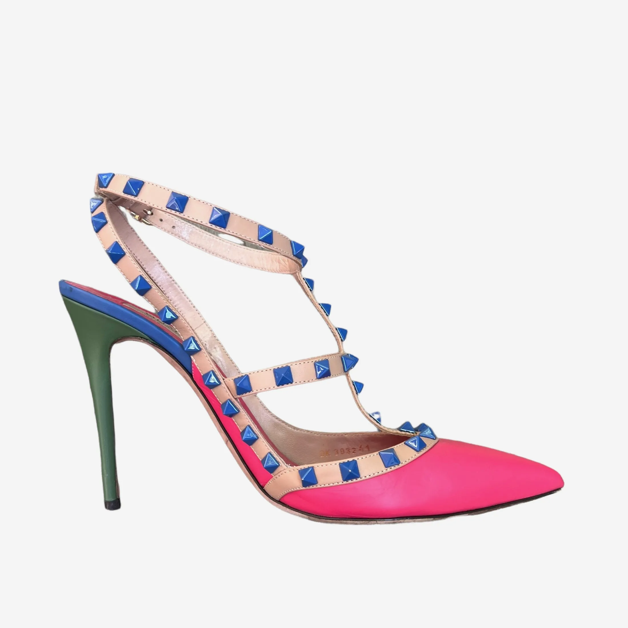 Tricolor Rockstud High Heels - 11