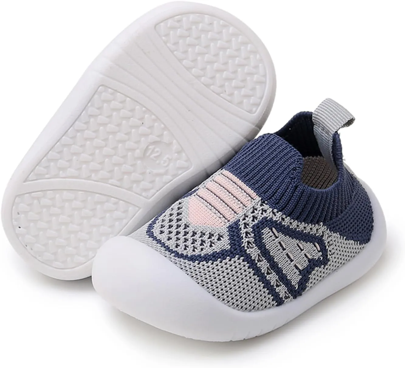 WILLFUN Toddler Boy Girl Mesh Sneakers Baby Knitted Walking Shoes Infant Soft Sole Trainers 1-3 Year-Old Little Kid Breathable Outdoor Shoes