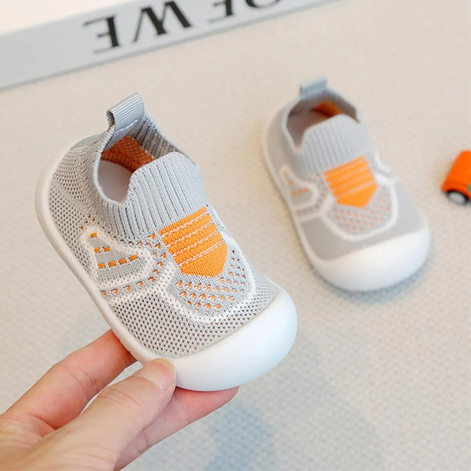 WILLFUN Toddler Boy Girl Mesh Sneakers Baby Knitted Walking Shoes Infant Soft Sole Trainers 1-3 Year-Old Little Kid Breathable Outdoor Shoes