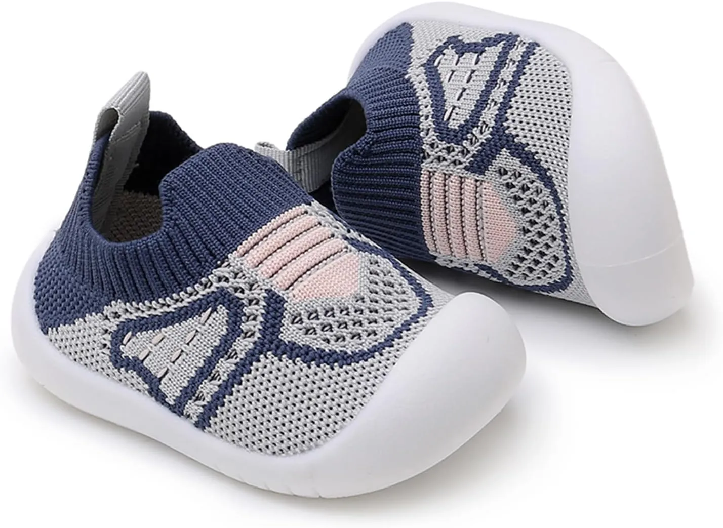 WILLFUN Toddler Boy Girl Mesh Sneakers Baby Knitted Walking Shoes Infant Soft Sole Trainers 1-3 Year-Old Little Kid Breathable Outdoor Shoes