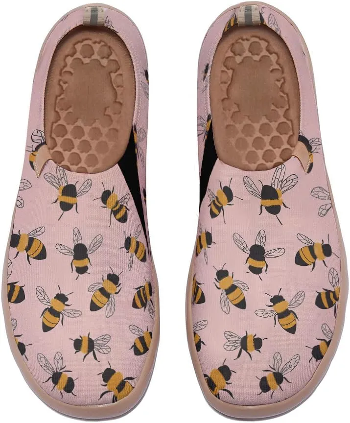 Women's Animal Illustrations Design Slip-On Textile Fabric Shoes Stylish Comfortable Casual Loafers Lightweight Everyday Travel Footwear