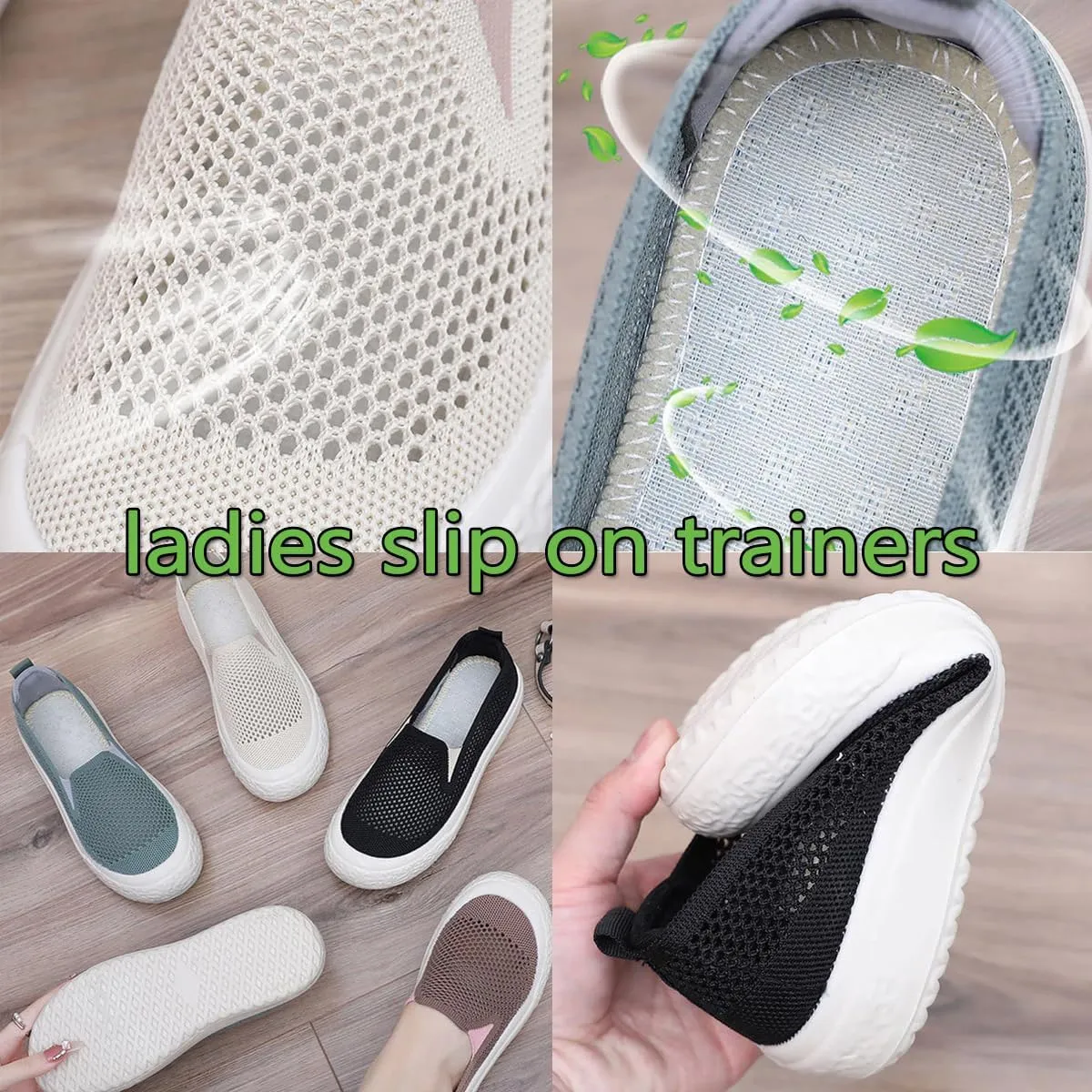 Women's Comfortable Breathable Casual Walking Shoes, Summer Orthopedic Shoes for Women Lightweight Ladies Slip on Gym Trainers