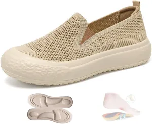 Women's Comfortable Breathable Casual Walking Shoes, Summer Orthopedic Shoes for Women Lightweight Ladies Slip on Gym Trainers