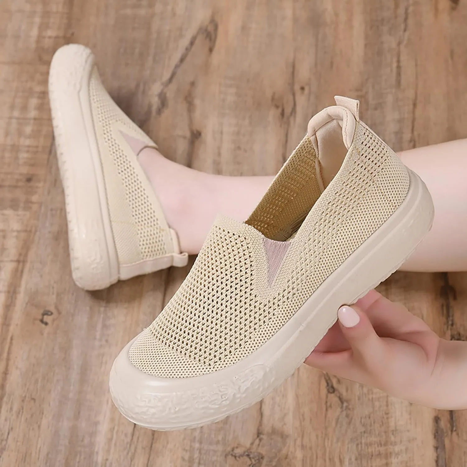 Women's Comfortable Breathable Casual Walking Shoes, Summer Orthopedic Shoes for Women Lightweight Ladies Slip on Gym Trainers