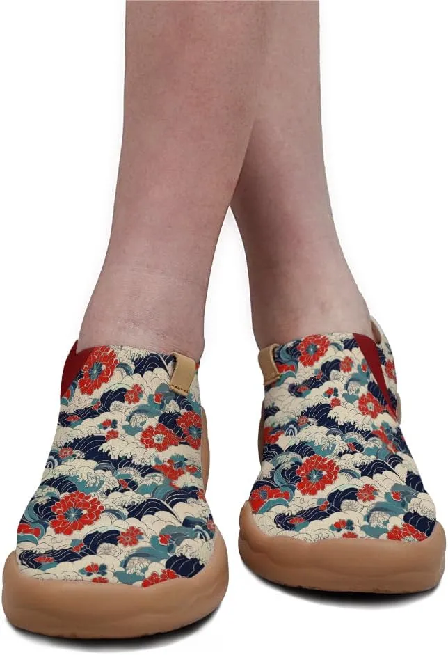 Women's Slip On Shoes Colorful Comfortable Lightweight Art Travel Sneakers Casual Floral Stylish Everyday Loafers