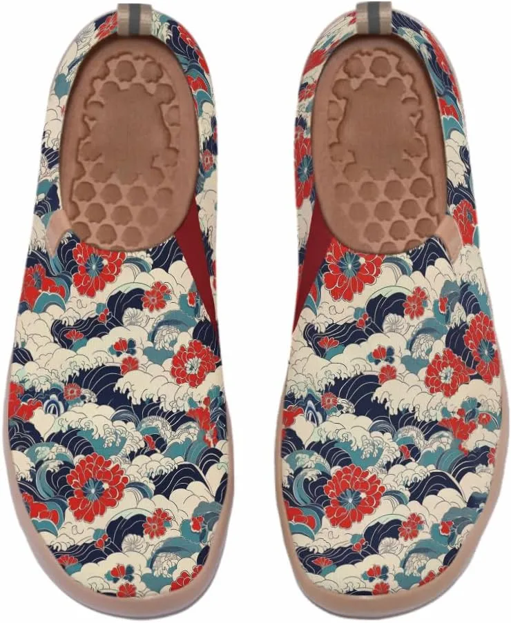 Women's Slip On Shoes Colorful Comfortable Lightweight Art Travel Sneakers Casual Floral Stylish Everyday Loafers