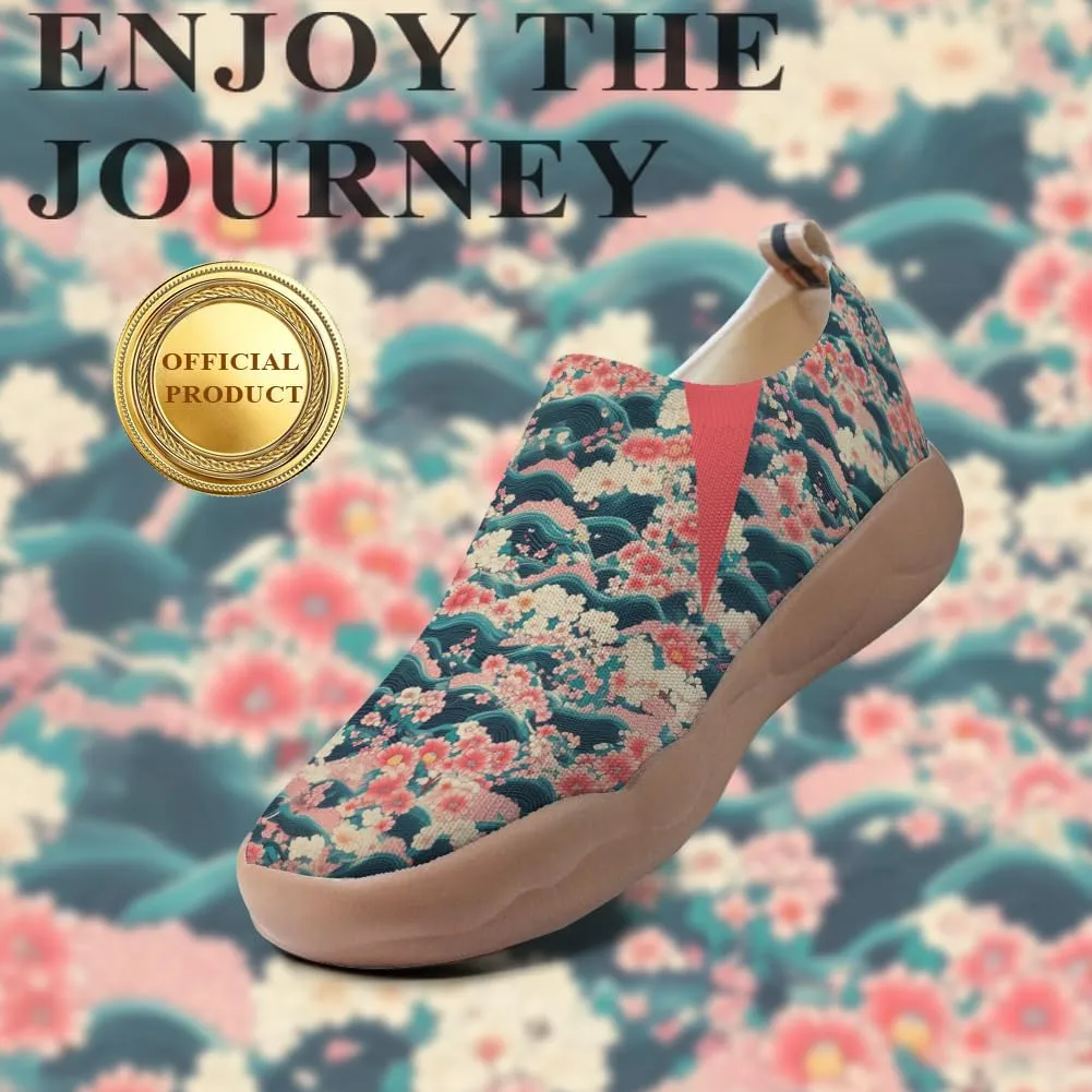 Women's Slip On Shoes Colorful Comfortable Lightweight Art Travel Sneakers Casual Floral Stylish Everyday Loafers