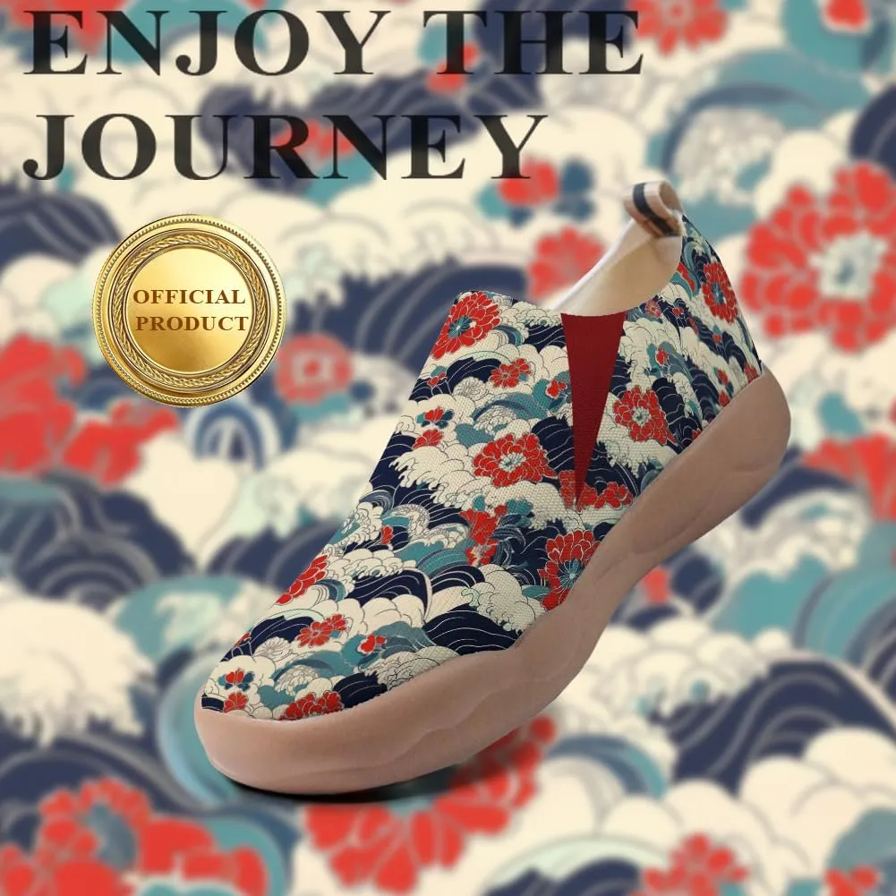 Women's Slip On Shoes Colorful Comfortable Lightweight Art Travel Sneakers Casual Floral Stylish Everyday Loafers